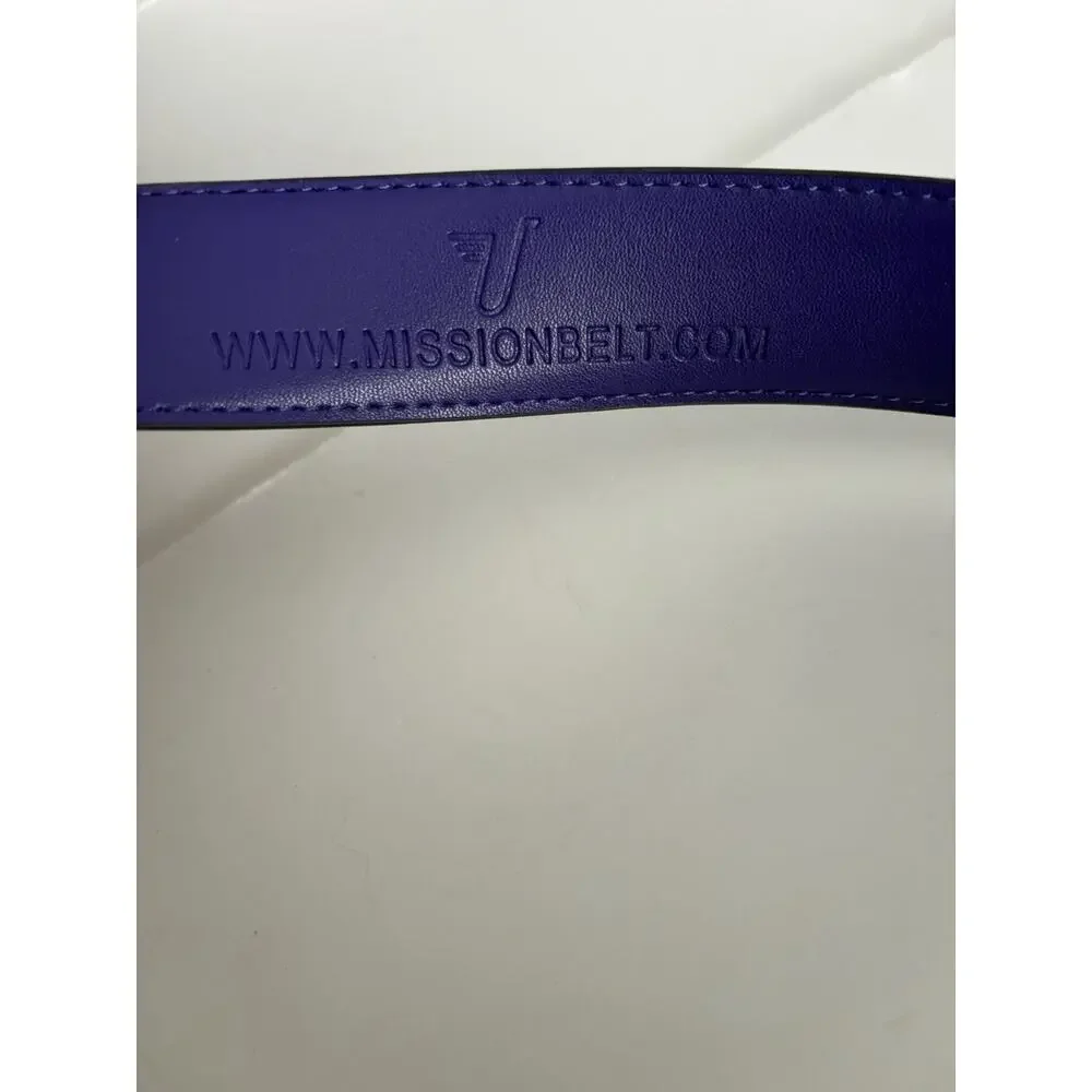 NEW Clemson Tigers Mission Leather Belt •Men L• Metal Buckle Leather Purple $89